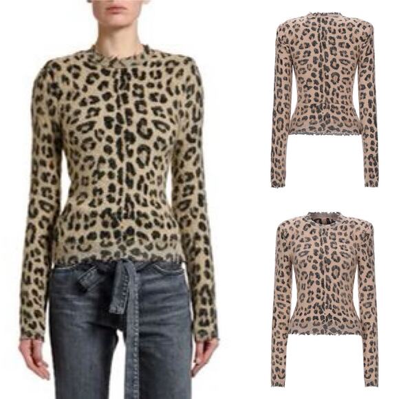 Ben Taverniti Unravel Project Animal Print Wool Sweater Size Medium - Picture 1 of 12